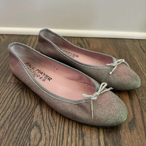 Paul Mayer Attitudes Silver Iridescent Ballet flats size 8